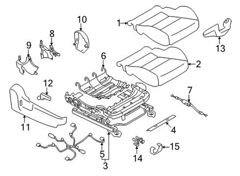 2022 Toyota GR86 Front Seat Components Support Spring Diagram for SU003-09778