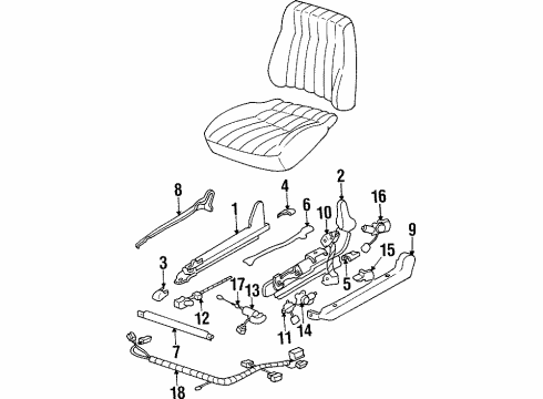 1998 Hyundai Sonata Tracks & Components Gear Assembly-Power Seat, LH Diagram for 88529-34210