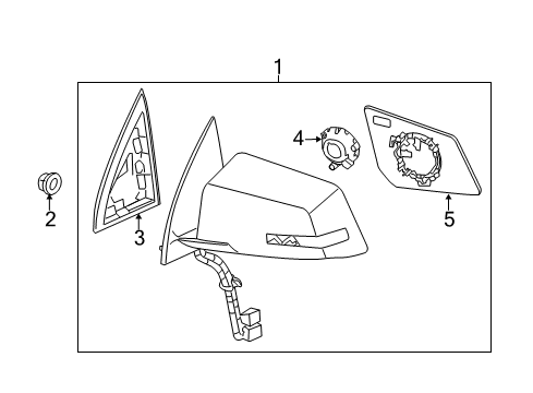 2013 Chevrolet Traverse Mirrors Mirror Assembly Diagram for 22860752