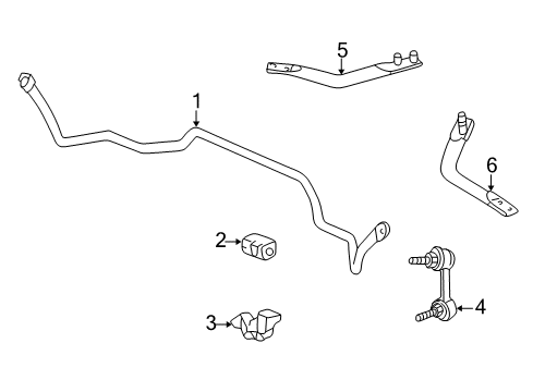 1999 Honda Accord Stabilizer Bar & Components - Front Bar, R. FR. Strut Diagram for 74180-S84-A00