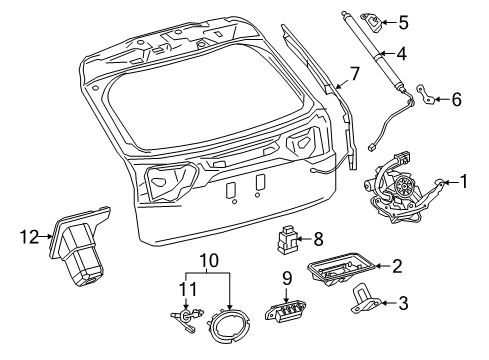 2016 Lexus RX350 Parking Aid Bracket, Back Door DAMPER Stay Diagram for 68946-0E090