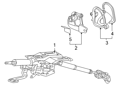 2007 Honda Accord Steering Column, Steering Wheel & Trim Cover, Steering Joint Diagram for 53320-SDA-A01