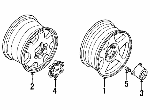 1996 Acura SLX Wheels Cap, Rear Center Diagram for 8-97127-045-0