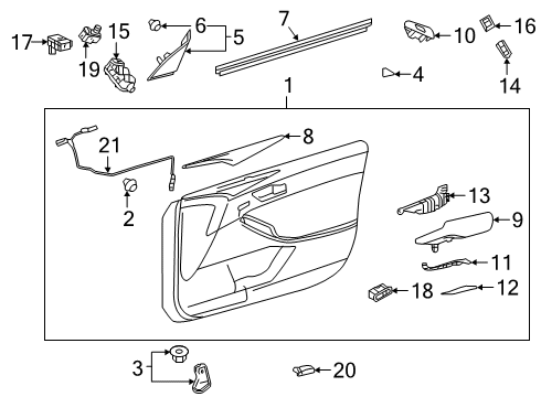 2019 Toyota Avalon Mirrors Lamp Assembly Diagram for 81080-07040