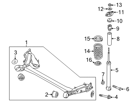 2015 Kia Soul EV Rear Axle, Suspension Components Rear Shock Absorber Assembly Diagram for 55310E4070