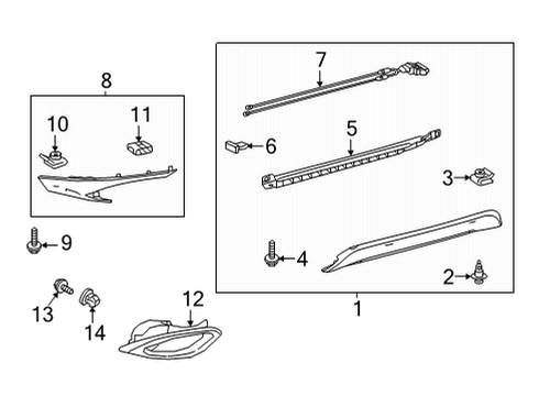 2020 Lexus RX350 Bumper & Components - Rear Extension Sub-Assembly Diagram for 52107-48030