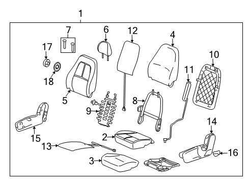 2008 Saturn Vue Heated Seats Seat Back Cover Diagram for 19181120