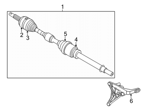2021 Nissan Rogue Drive Axles - Front Joint Assy-Inner Diagram for 39771-6RA3D