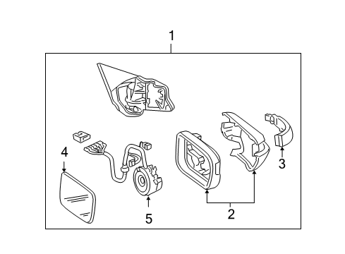 2008 Acura TL Mirrors Housing Set, Driver Side (Royal Blue Pearl) Diagram for 76251-SEP-A11ZA