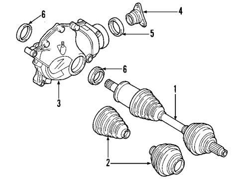 2003 BMW 325xi Front Axle, Axle Shafts & Joints, Differential, Drive Axles, Propeller Shaft Front Drive Shaft Assembly Diagram for 26207525969