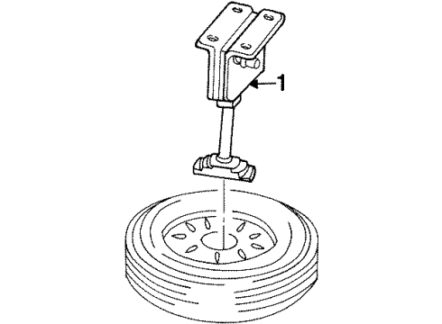 1995 Dodge Ram 2500 Carrier & Components - Spare Tire WINCH-Spare Tire Carrier Diagram for 52058707