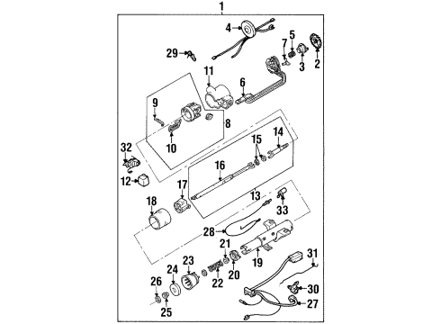 1993 Cadillac Eldorado Steering Column, Steering Wheel Solenoid Asm, Automatic Transmission Shift Lock Control Diagram for 12538777