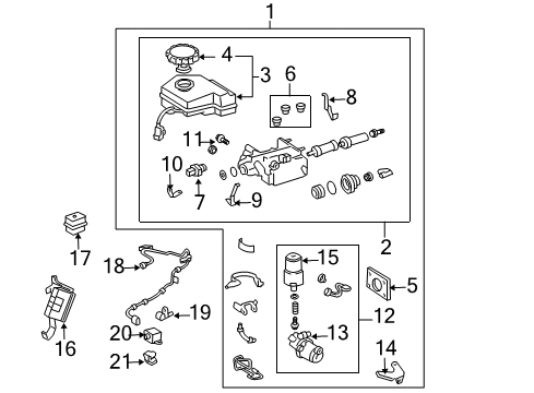 2003 Toyota 4Runner ABS Components Screw Diagram for 90149-40006