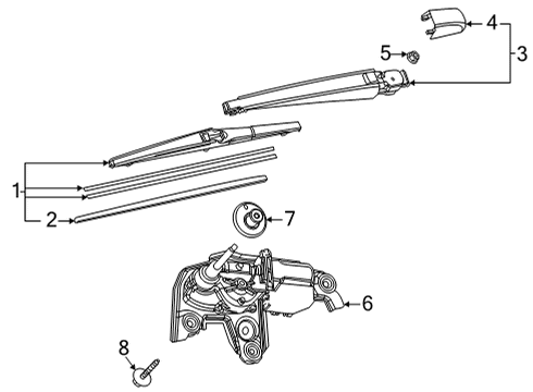 2021 Toyota Highlander Wipers Wiper Arm Cap Diagram for 85292-0E040