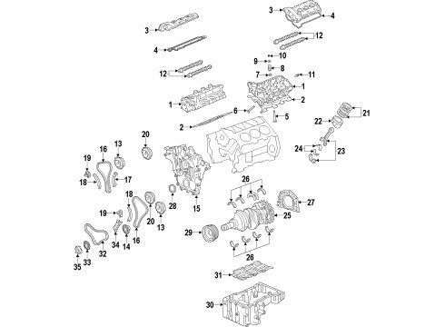 2010 Hyundai Santa Fe Engine Parts, Mounts, Cylinder Head & Valves, Camshaft & Timing, Variable Valve Timing, Oil Pan, Oil Pump, Balance Shafts, Crankshaft & Bearings, Pistons, Rings & Bearings Seat-Intake Valve Diagram for 221123C100