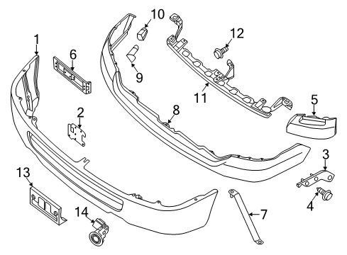 2016 Nissan NV3500 Parking Aid Sensor-Sonar Diagram for 25994-1PA5B