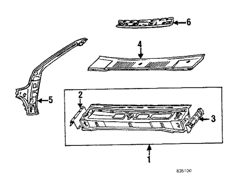 1984 Toyota Tercel Cowl Wiper Arm Diagram for 85331-16191