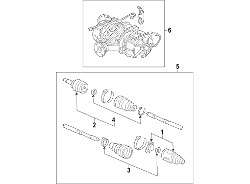 2009 Honda Pilot Rear Axle, Axle Shafts & Joints, Drive Axles, Propeller Shaft Shaft Assembly, Propeller Diagram for 40100-SZA-A02