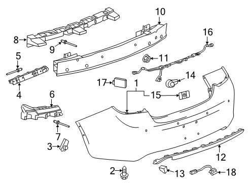 2017 Buick Verano Parking Aid Harness Diagram for 23357932