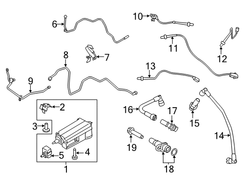 2018 Ford Transit-350 Emission Components Vapor Hose Bracket Diagram for BL3Z-9D319-C