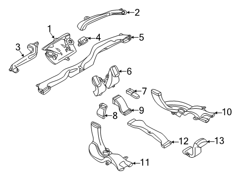 2021 INFINITI QX50 Ducts Duct-Heater Floor, Rear LH Diagram for 27833-5NA0A