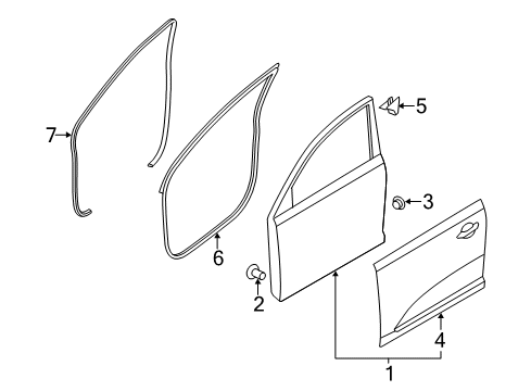 2011 Kia Sportage Front Door Cover Assembly-Front Door Frame Diagram for 822803W000