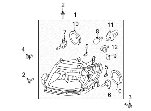 2009 Ford Taurus Headlamps Signal Lamp Bulb Socket Diagram for 5G1Z-13411-AA