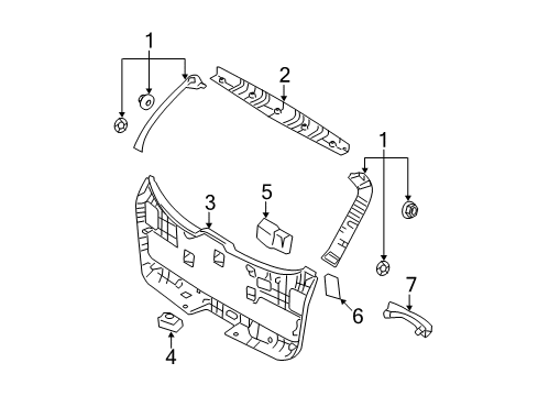 2009 Hyundai Veracruz Interior Trim - Lift Gate Panel Assembly-Tail Gate Trim Diagram for 81750-3J000-6T