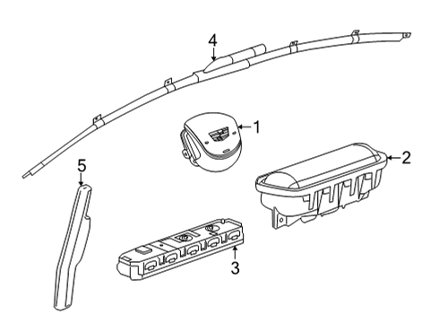 2021 Cadillac CT4 Air Bag Components Passenger Inflator Module Diagram for 84799374