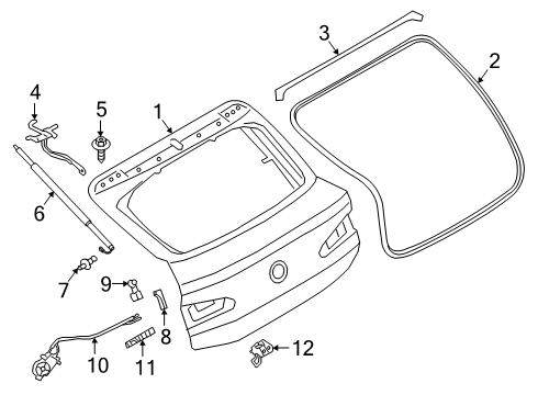 2019 BMW X4 Lift Gate Trunk Lid Diagram for 41007486250