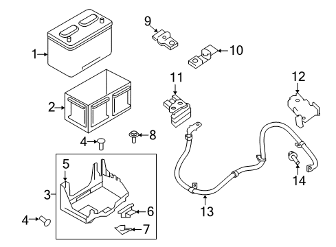 2019 Nissan Titan XD Battery Cable Assy-Battery Earth Diagram for 24080-EZ02C