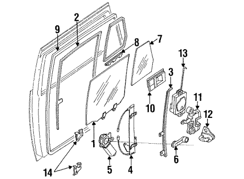 1990 Nissan Pathfinder Tail Gate Weatherstrip-Rear Corner, RH Diagram for 82272-83G00