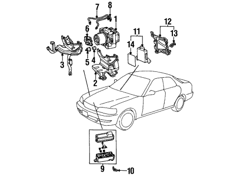 1997 Acura TL ABS Components ABS Unit Diagram for 39790-SW5-A02