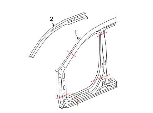 2016 Acura RDX Aperture Panel Panel Set, Right Front (Outer) Diagram for 04635-TX4-A50ZZ