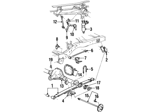 1999 Mercury Mountaineer Anti-Lock Brakes Stabilizer Link Diagram for YL1Z-5K484-AA