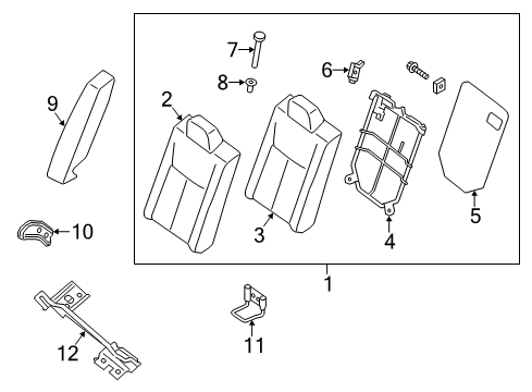 2017 Nissan Sentra Rear Seat Components Brace-Rear Seat Diagram for 88342-3SA0A