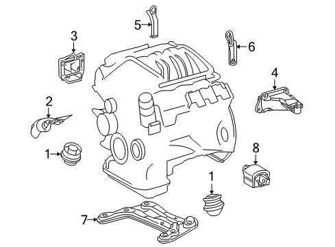 2004 Chrysler Crossfire Engine & Trans Mounting CROSSMEMBER-Transmission Diagram for 5097243AA