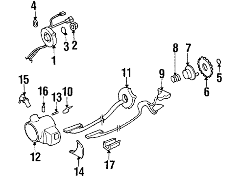 1995 Chevrolet Monte Carlo Shroud, Switches & Levers Screw-Steering Column Lock Retainer (Thread Section At Top Of Screw) Diagram for 7841678