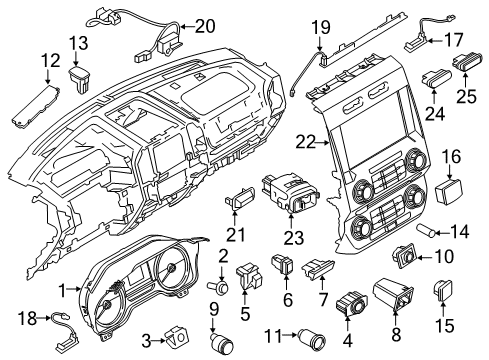 2020 Ford F-150 Instruments & Gauges Heater Control Diagram for KL3Z-18842-UBC