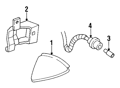 1989 Pontiac Grand Prix Side Marker Lamps & Reflector Lamp Asm-Front Side Marker L.H. Diagram for 5974717