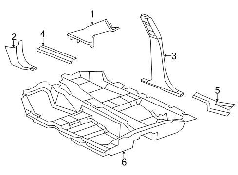 2008 Chrysler Sebring Interior Trim - Pillars, Rocker & Floor Molding-Windshield GARNISH Diagram for XQ58DW1AI