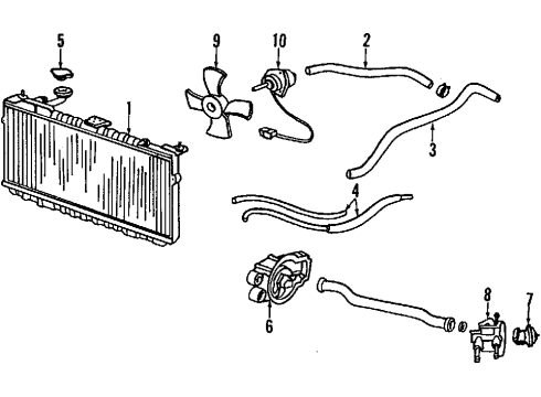 1993 Acura Integra Cooling System, Radiator, Water Pump, Cooling Fan Hose, Water (Lower) Diagram for 19502-PR3-010