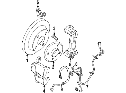 1996 Saturn SW2 Front Brakes Piston, Front Caliper Diagram for 21010547