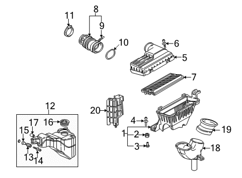 2002 Acura CL Filters Chamber Assembly, Resonator Diagram for 17230-PGE-A00