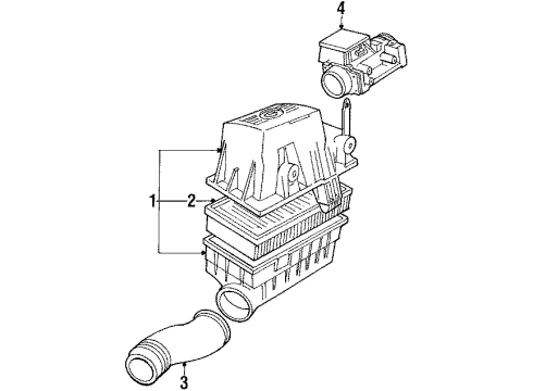 1988 BMW 325i Air Inlet Intake Tube Diagram for 13711713128