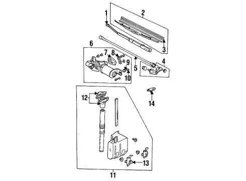 1992 Acura Integra Wiper & Washer Components Washer, Windshield (Front) Diagram for 76801-SK8-A01