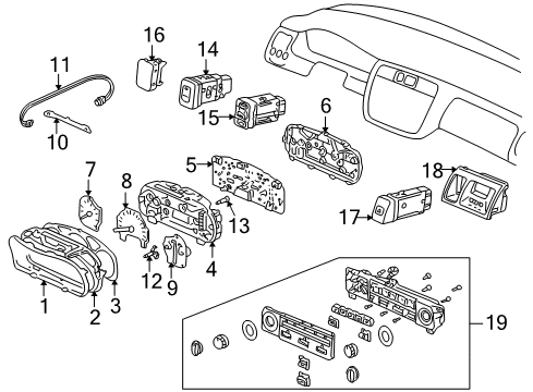 2000 Honda Accord Cruise Control System Actuator Assembly Diagram for 36520-PAA-A01