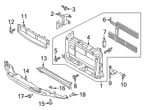 2021 Ford EcoSport Radiator Support Actuator Diagram for GN1Z-10884-A