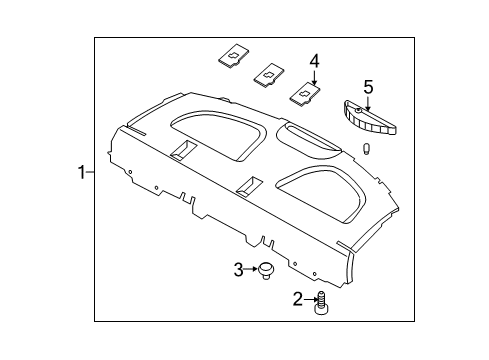 2013 Hyundai Accent Interior Trim - Rear Body Trim Assembly-Package Tray Diagram for 85610-1R300-9Y