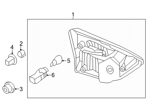 2015 Nissan Pathfinder Bulbs Lens Assembly Back Up LH Diagram for 26555-3KA2B